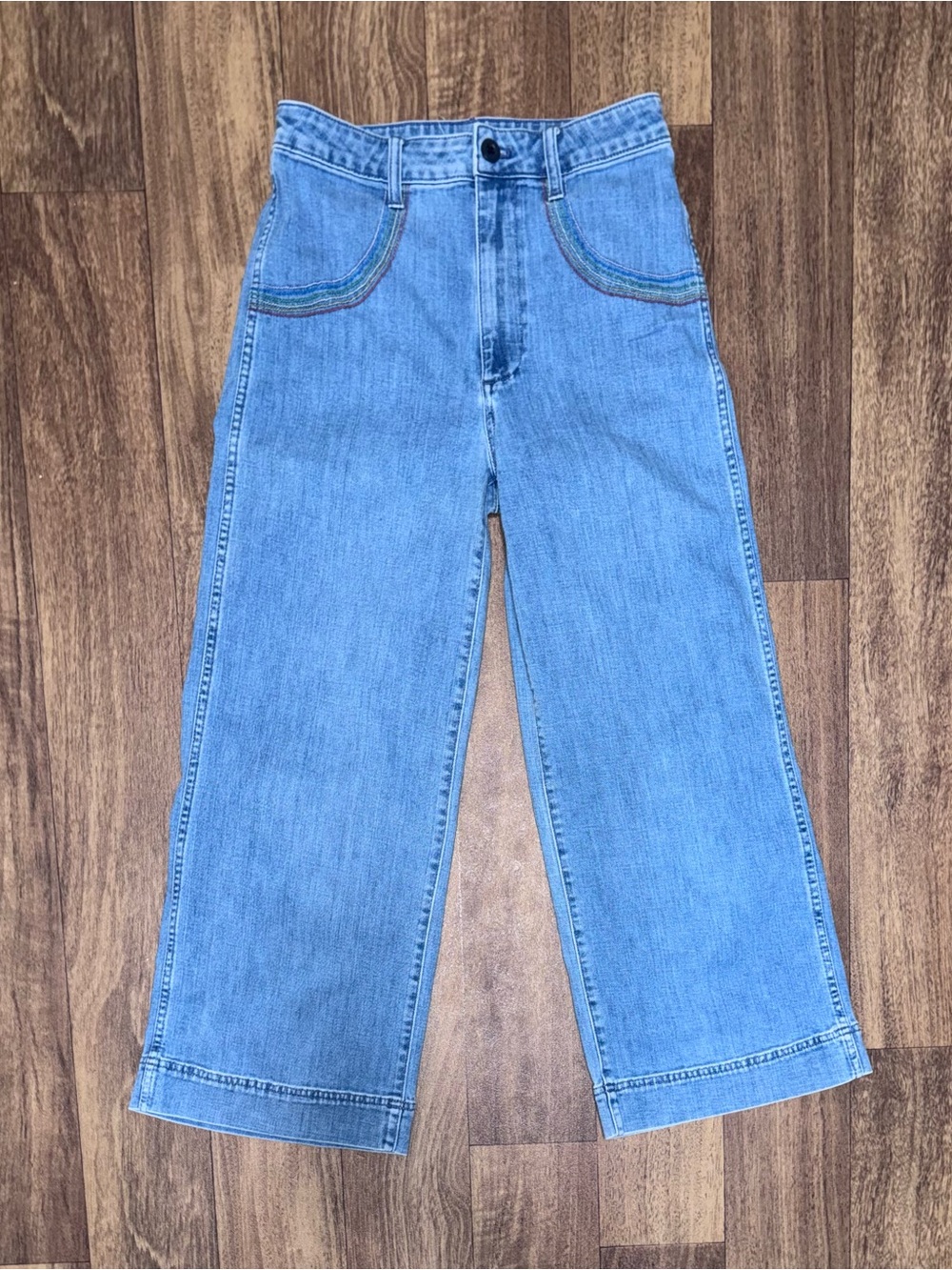 Madewell Emmet Wide-Leg Jeans Rainbow Stitch Jeans - Picture 2 of 7